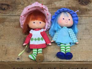 (2) 1979 American Greetings Strawberry Shortcake  Blueberry Muffin Dolls
