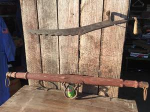 Antique HAY KNIFE  48 Wooden Spreader