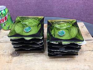 (10) Vintage ANCHOR HOCKING - AVOCADO Ashtrays