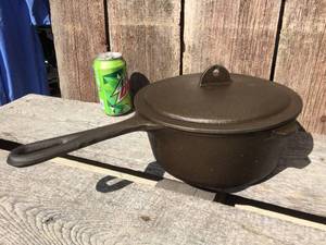 Vintage BSR 3 Qt. Cast Iron Square Sauce PanStew Pot with Lid - Refurbished