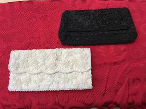 (2) Vintage BlackWhite - ClutchPurses