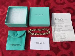 Wow! TIFFANY + CO - 7.5" Sterling Round Link Bracelet - With Box!