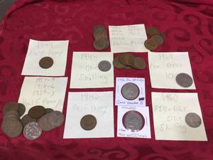 Vintage British Half Pennies - Shillings - New Pence 1940s-1960s