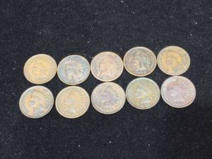 (10) Indian Head Pennies 1895-1906