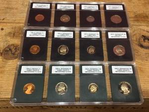 1980 S  (2) 1981 S INB Certified - Cameo Proof 70 PennyNickelDimeQuarter