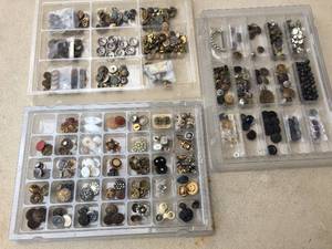 (3) Trays Neat Old Buttons - See Pics