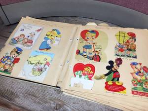 Neat Old Scrapbook - 1930s-40s Valentines - B-Day - Christmas