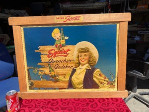 Fabulous Vintage SQUIRT Quenches Quicker advertiser sign 30 12 x 22