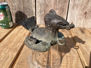 1800s Bronze Oil Lamp PartCoverTop