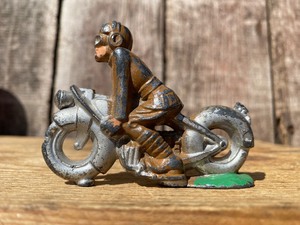 Vintage MANOIL - Cast Motorcycle Figure - Neat