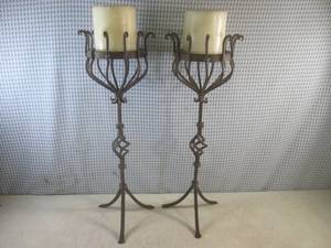 (CS) Pair of Vintage Wrought Iron C...