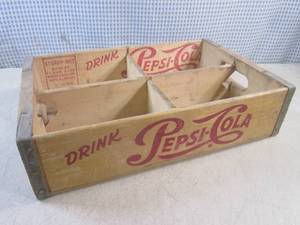 (A-2) Vintage Wood Pepsi-Cola Crate...