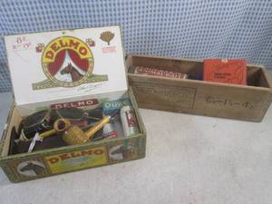 (CS) Vintage Cigar Box and Wood Box...