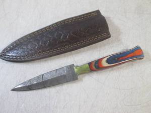 (FS) 8 14 Fixed Blade Damascus Kn...