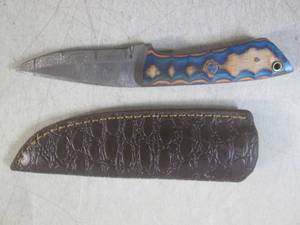 (FS) 7 78 Fixed Blade Damascus Kn...