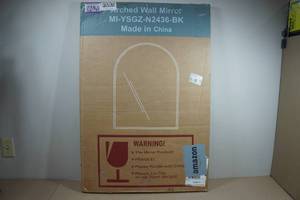 Black Framed Arched Wall Mirror - 24x36