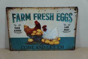 Novelty Metal Sign - Farm Fresh Eggs