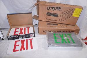 NEW Exit Signs. (1ct) Lithonia Lighting Extreme All-Conditions Exit Sign Hubbell Lighting Compass CER Trade Select Emergency Exit Sign (red or green)