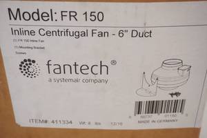 NEW Fintech FR 150 Inline Centrifugal Fan for 6 ducting