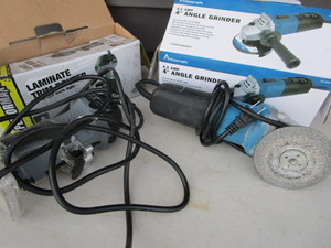 Angle Grinder, Laminate Trim Router