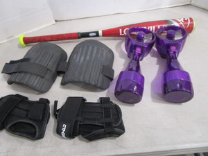 Alum. Bat, Knee Pads, Wrist Guards