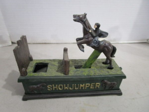 Show Jumper Cast Mechanical Bank