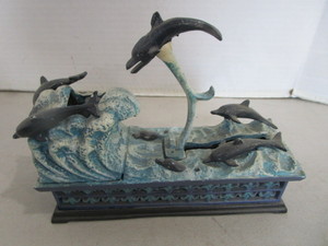 Leaping Dolphins Cast Mechanical Bank