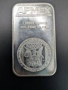 APMEX 1 Troy Ounce .999 Fine Silver Bar