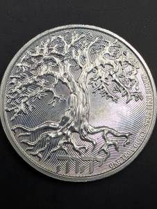 1oz silver round Tree Design Reverse