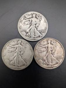 Walking Liberty Half Dollars - 1939, 1943, 1947 (Lot of 3)