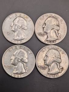 Washington Quarters (Lot of 4) - 1941 1949 1961 1964