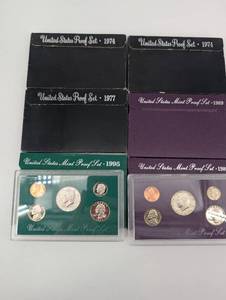 United States Mint Proof Sets (Lot of 6) 1974-1995