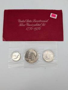 United States Bicentennial Silver Uncirculated Set 1776-1976 - 3 Coins 40% Silver
