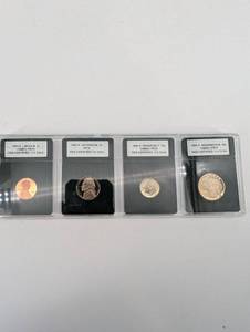 PCGS Certified 1983-S Lincoln 1c, Jefferson 5c, Roosevelt 10c, Washington 25c Cameo PR70