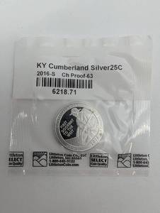 KY Cumberland Silver25C 2016-S Proof-63 Coin