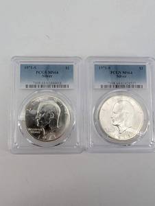 1971-S Eisenhower Silver Dollar MS64 PCGS (Lot of 2)