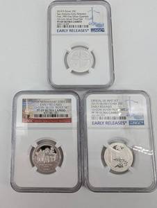 90% Silver NGC Graded 3x US Mint Silver Proof Sets - 2019-S San Antonio, 2017-S Ozark, 2016-S Harpers Ferry