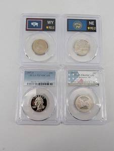 Lot of 4 PCGS Proof Coins - WY 2007 State Quarter, NE 2006 State Quarter, 1997-S Lincoln Cent, 2011-S Chickasaw NP (Lot of 4)