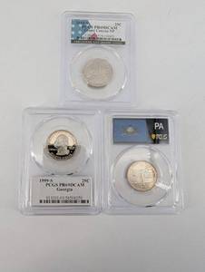 PCGS PR69DCAM 2010-S Grand Canyon NP 25C, 1999-S Georgia 25C, 1999-S Pennsylvania 25C