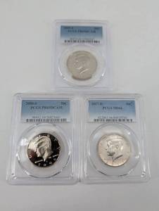 Kennedy Half Dollars PCGS 3-Coin Set - 2000-S PR69DCAM, 2005-S PR69DCAM, 2017-D MS66