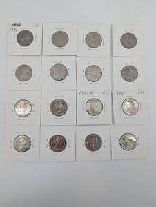 Quarters (Lot of 16) - 25-Cent US Coins, 1970s-2023, Anna May Wong