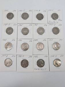 US Quarters Lot - 1965-1982 Mix (P&D Mint), Bicentennial 1976, 20 Coins