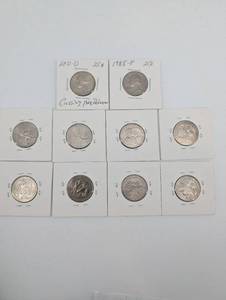 US Quarters (Lot of 10) - 1985-P & 2021-D, Mixed Designs