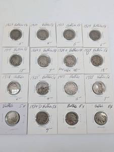 Buffalo Nickels 5� (Lot of 16) - US Copper-Nickel 1913-1938