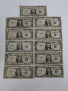 US One Dollar Silver Certificate - Series 1957A (12 Notes)