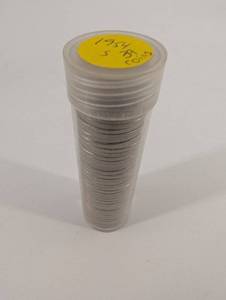 1954 Jefferson Nickel 5-Cent Coins in Plastic Capsule