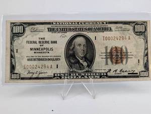 The Federal Reserve Bank of Minneapolis 1929 Series $100 National Currency Note