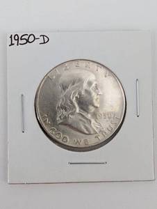 1950-D Franklin Half Dollar - 90% Silver Denver Mint