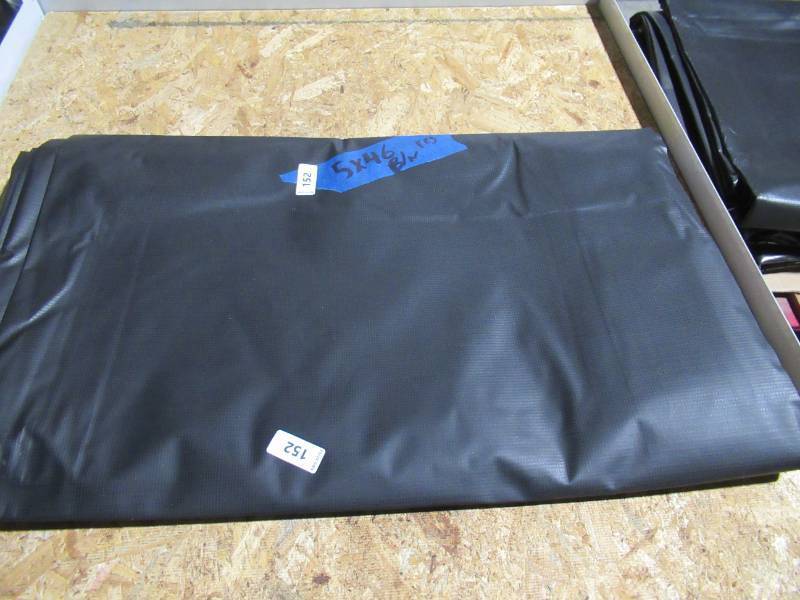 NEW Vinyl Tarp Remnant - 5 x 46  Black  White Vinyl tarp - 13 oz. Midweight Duty