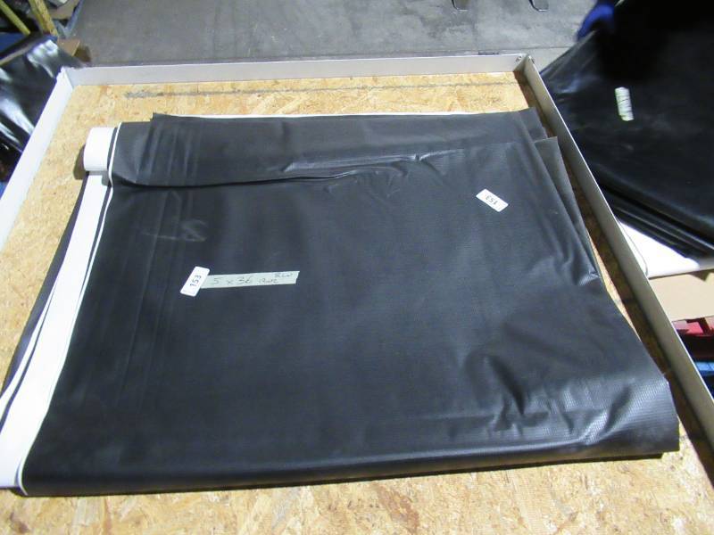 NEW Vinyl Tarp Remnant - 5 x 36  Black  White Vinyl tarp - 13 oz. Midweight Duty